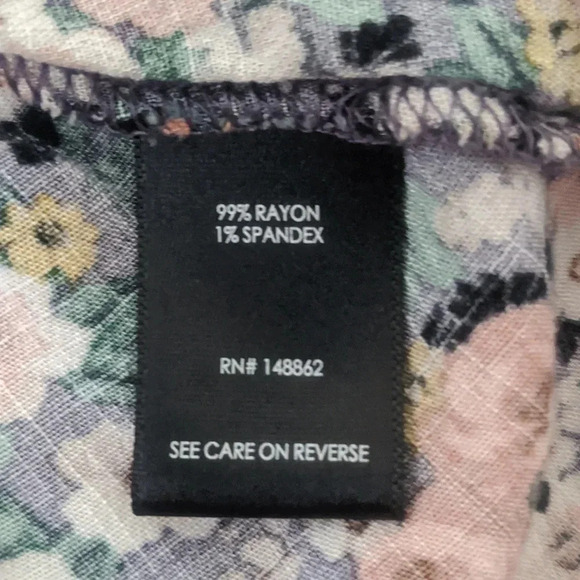 Torrid Rayon Slub Button-Front Tiered Tank, Color Floral-Multi Size 00 - Picture 15 of 15